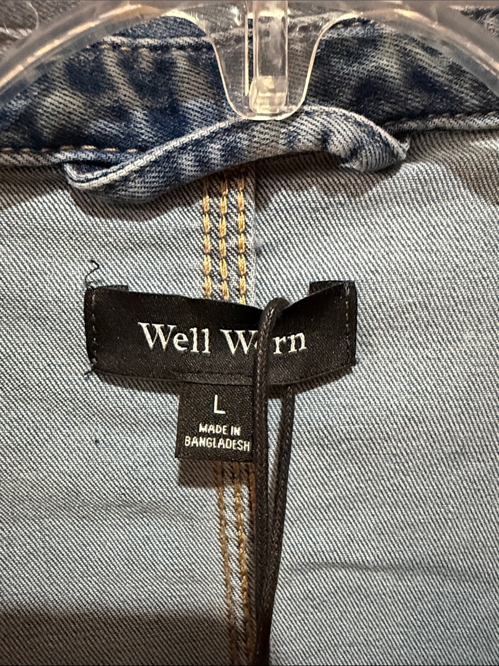 Well Worn Light Blue Denim Jacket with Patch Pockets - Picture 2 of 6